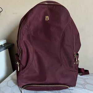 BuffBunny Maroon Backpack with Gold Details